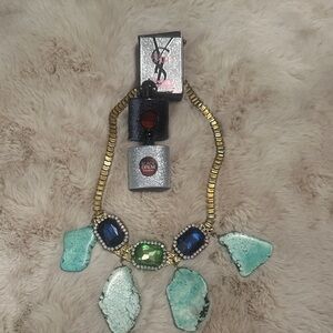 Elegant Gold and Turquoise Statement Necklace